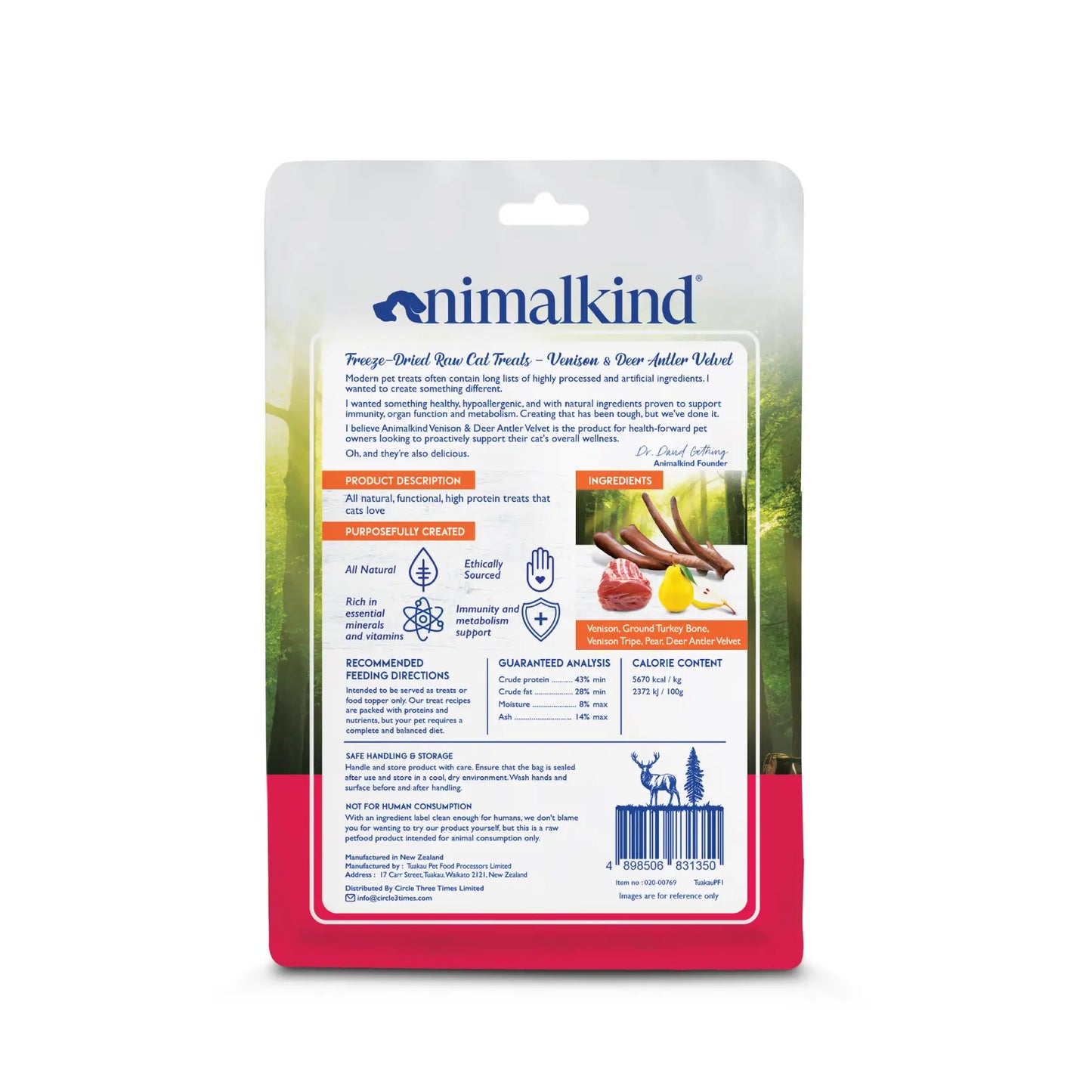 Animalkind Freeze-Dried Raw Cat and Dog Treats - Venison & Deer Antler Velvet