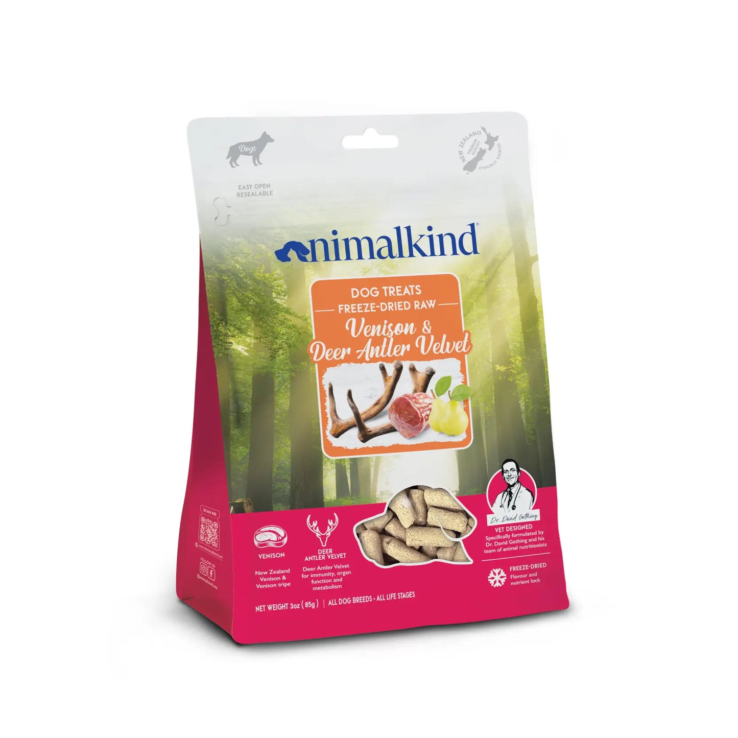 Animalkind Freeze-Dried Raw Cat and Dog Treats - Venison & Deer Antler Velvet