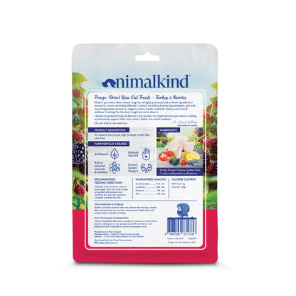 Animalkind Freeze-Dried Raw Dog & Cat Treats - Turkey & Berries