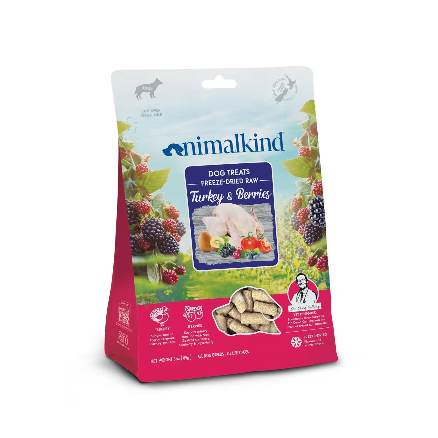 Animalkind Freeze-Dried Raw Dog & Cat Treats - Turkey & Berries