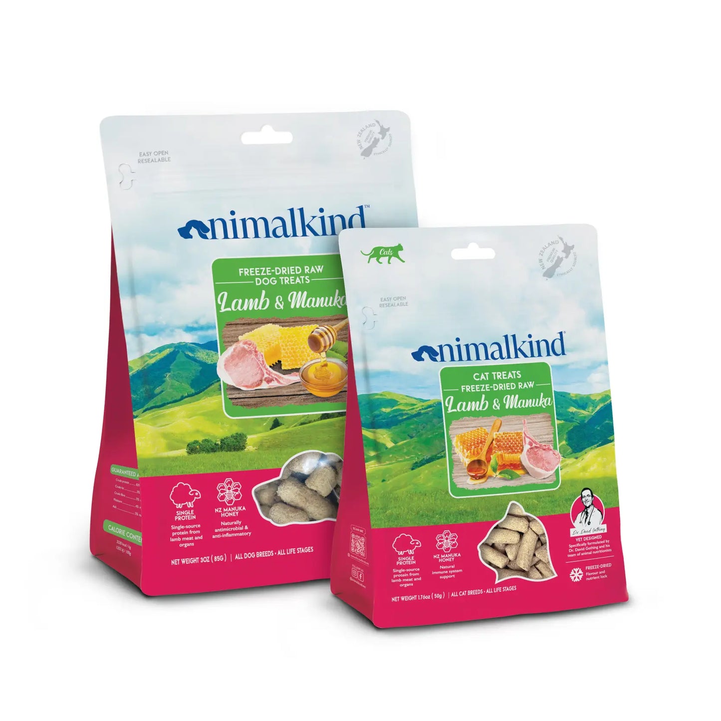 Animalkind Freeze-Dried Raw Dog and Cat Treats - Lamb & Manuka 85g