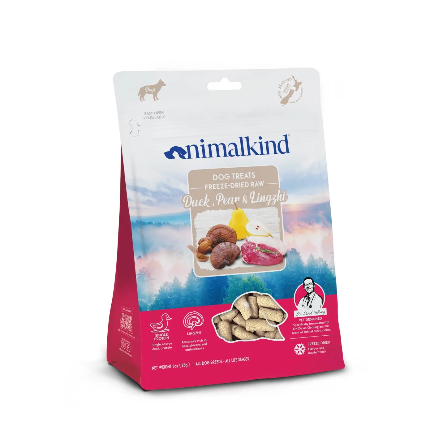 Animalkind Freeze-Dried Raw Dog & Cat Treats - Duck, Pear & Lingzhi