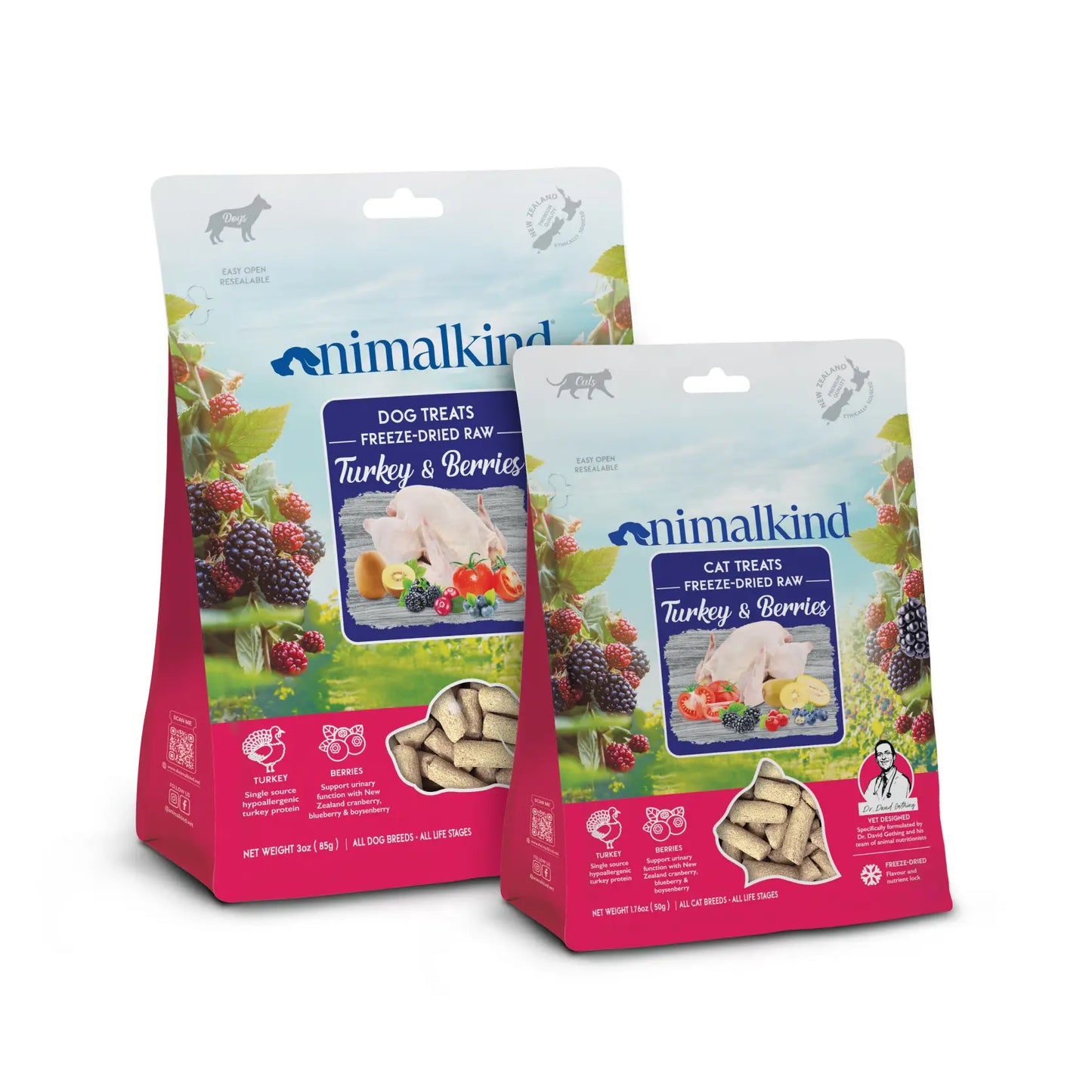 Animalkind Freeze-Dried Raw Dog & Cat Treats - Turkey & Berries