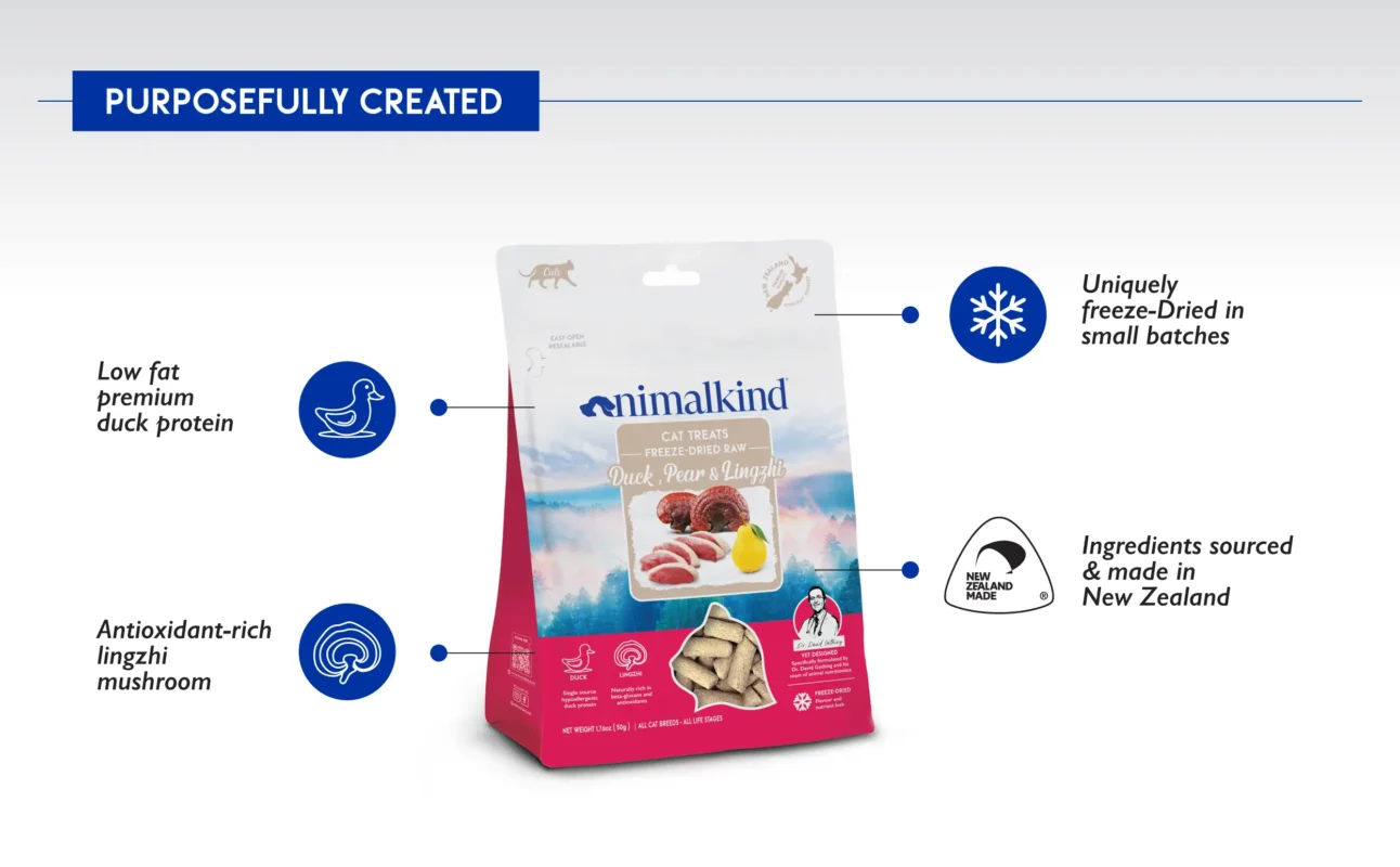 Animalkind Freeze Dried Treats Pear & Duck & Lingzhi_Content Cat Purposefully