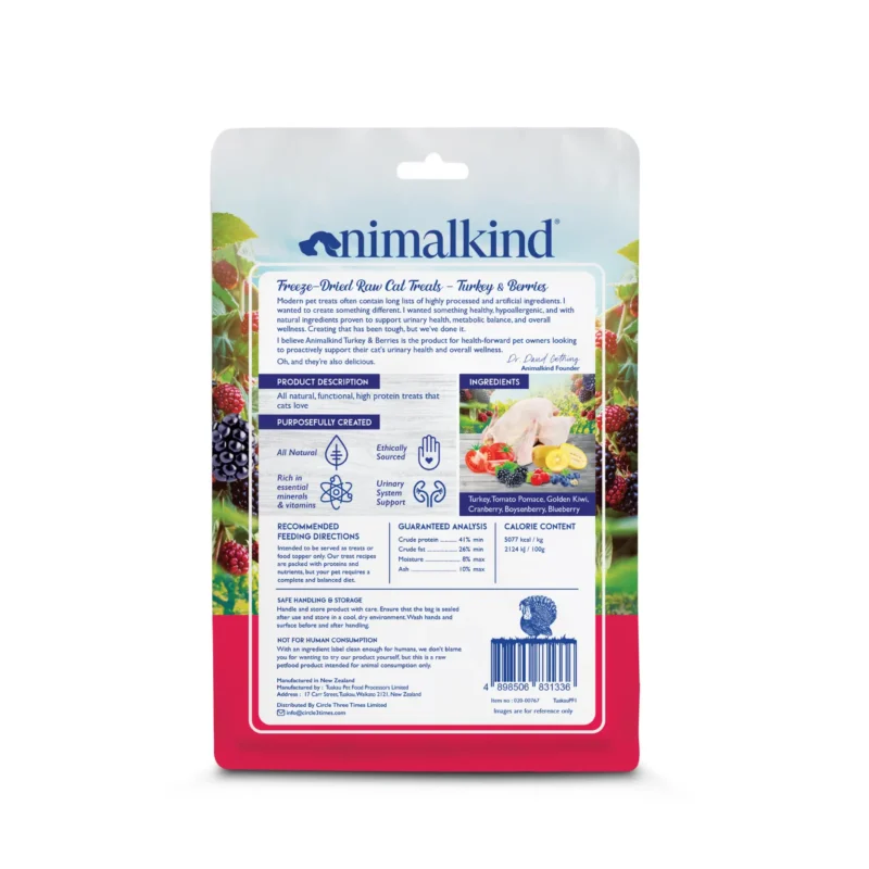 Animalkind Freeze Dried Treats Turkey & Berries_Window Cat Back